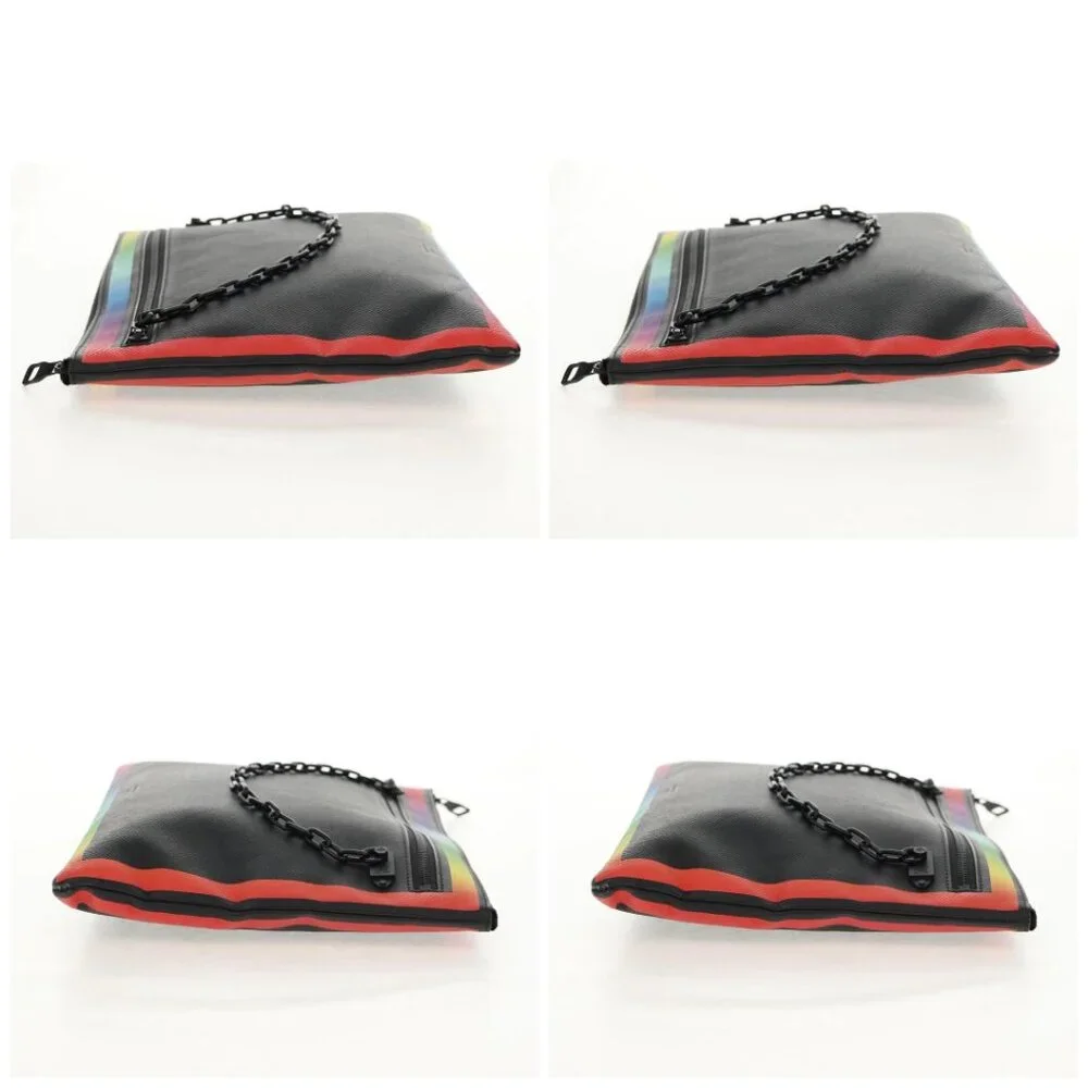 LOUIS VUITTON taiga rainbow Chain Pochette A4 Bag Black M30347 LV Auth 157880M - Picture 16 of 16